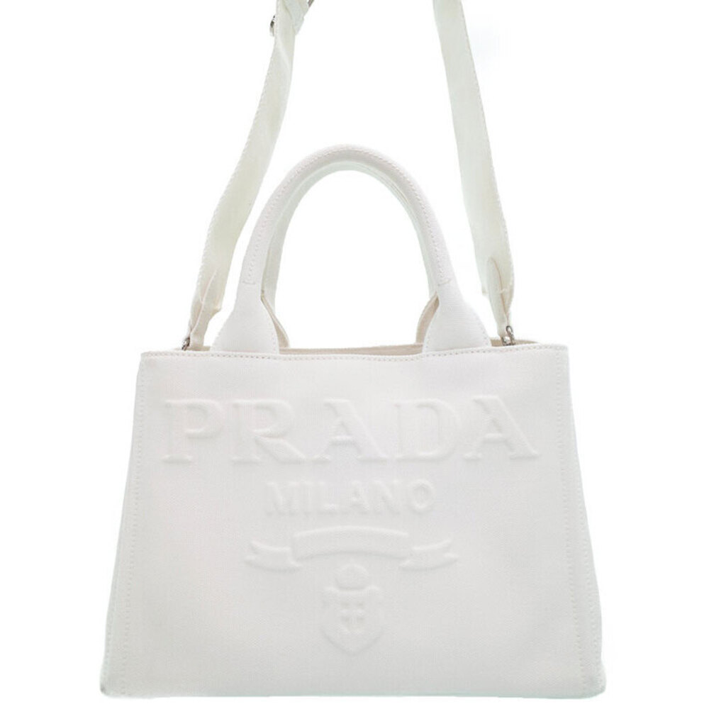 Prada Canapa canvas tote bag White